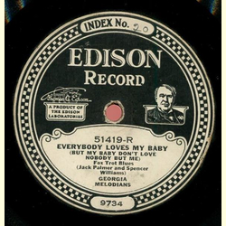 Georgia Melodians / Broadway Dance Orchestra - Everybody Loves My Baby (But My Baby dont Love Nobody But Me) / I Wonder whats Become of Sally? - Edison Diamond Disc