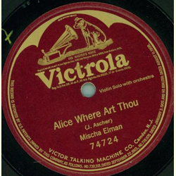 Mischa Elman - Alice where art thou (J. Ascher)