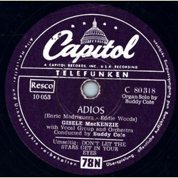Gisele MacKenzie with Vocal Group - Adios / Dont Let the Stars Get in Your Eyes