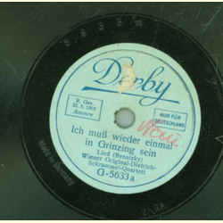 Wiener-Original-Dietrich-Schrammel-Quartett - Ich mu wieder einmal in Grinzig sein / Wien, du Stadt meiner Trume