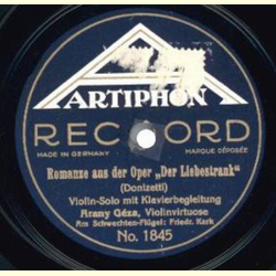 Arany Gza - Romanze aus der Oper  Der Liebestrunk / Solveygs Lied
