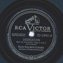 Wayne King - Dedication / Trumerei
