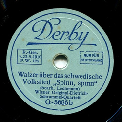 Wiener Original-Dietrich-Schrammel-Quartett - Zweites Ständchen (Heykens) / Walzer über das schwedische Volkslied Spinn, spinn