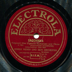 Marek Weber und sein Orchester - Saschinka, Potpourri ber Zigeuner-Romanzen und -Tnze