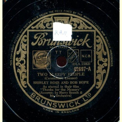Shirley Ross and Bob Hope - Two Sleepy People / Thanks...