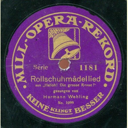 Hermann Wehling - Rollschuhmädellied / Steh ich in finsterer Mitternacht von hinten und von vorn