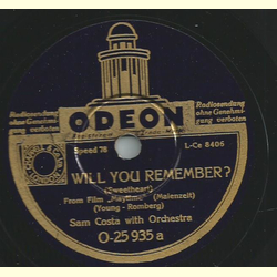 Sam Costa with Orchestra - Will you remember? / Vagabond...