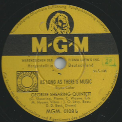 George Shearing Quintett - Genevas move / As long as theres music