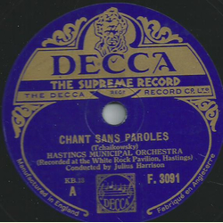 Hastings Municipal Orchestra - Chant Sans Paroles /...