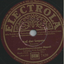 Mandolinenorchester - Auf der Lagune / Liliput