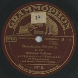 Alexander Flessburg und Grammophon-Ensemble - Rheinländer-Potpourri