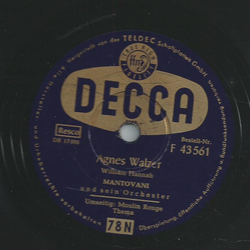Mantovani und sein Orchester - Agnes Walzer / Moulin...