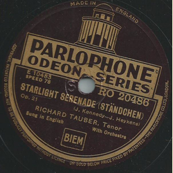 Richard Tauber - Starlight Serenade / Ill walk beside you