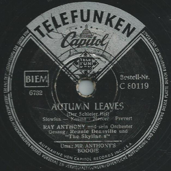 Ray Anthony und sein Orchester - Autumn Leaves / Mr. Anthonys Boogie