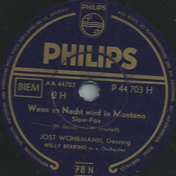 Jost Whrmann; Willy Berking und sein Orchester - Ihr blauen Berge / Wenn es Nacht wird in Montana