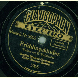 Großes Walzer-Orchester, Gebr. Steiner, Berlin - Die Schlittschuhläufer / Frühlingskinder