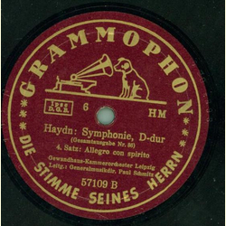 Gewandhaus-Kammerorchester. Leipzig: Haydn: Symphonie, D-dur (3 Platten)
