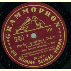 Gewandhaus-Kammerorchester. Leipzig: Haydn: Symphonie, D-dur (3 Platten)