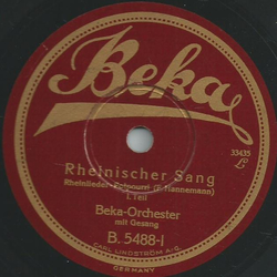 Beka-Orchester mit Gesang - Rheinischer Sang, Rheinlieder Potpourri