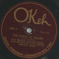 Ray Miller, Melody King, and his black and white melody boys / Glantz and his Orchestra - The sheik of Araby / Four Horsemen