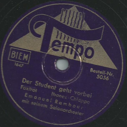 Emanuel Rambour m.s. Salonorchester - Der Student geht...