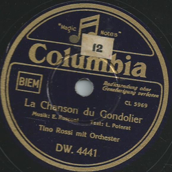 Tino Rossi mit Orchester - La Chanson du Gondolier / Rendez-moi mes montagnes