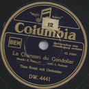 Tino Rossi mit Orchester - La Chanson du Gondolier /...