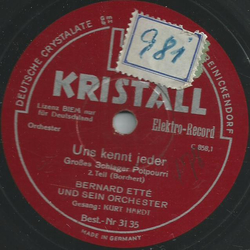 Bernhard Etté und sein Orchester, Gesang: Kurt Hardt - Uns kann jeder