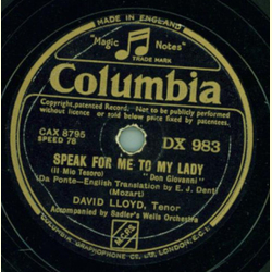 David Lloyd - O loveliness beyond compare / Speak for me to my Lady