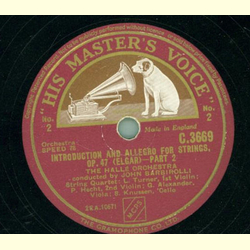 The Hall Orchestra by John Barbirolli - Introduction  and Allegro for Strings OP. 47 (Elgar) - (2 Platten)