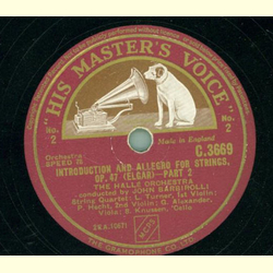 The Hall Orchestra by John Barbirolli - Introduction  and Allegro for Strings OP. 47 (Elgar) - (2 Platten)