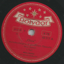 Orchester Willy Steiner - Melodienfolge aus der Operette...