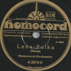 Homocord-Orchester - Kuckuck / Lena-Polka