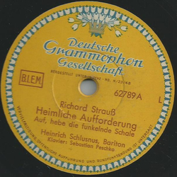 H. Schlusnus - Heimliche Aufforderung / Heimweh