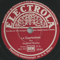 Siegfried Borries, Violine - La Capricciosa / Humoreske
