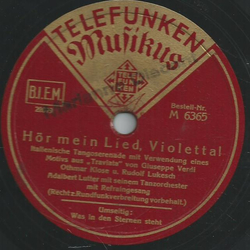 Adalbert Lutter mit seinem Tanzorchester - Hr mein Lied, Violetta / Was in den Sternen steht