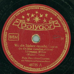 Hula Hawaiian Quartett - Wo die Sdsee rauscht, Luana / Glckliche Insel im Meer