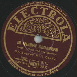 Will Glah� - H�r mein Lied, Violetta / In meinen Gedanken