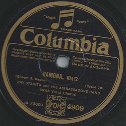 Ray Starita and his Ambassadors Band - Ramona / There...