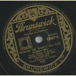 Henry King and his Orchestra - Where or when / The Lady is a tramp