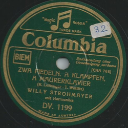 Willy Strohmayer - Zwa Fiedeln, a Klampfen, a Maurerklavier / Wiener Marschlieder
