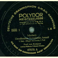 Paul van Kempen - Unvollendete Symphonie, h-moll (Schubert) - (3 Platten)