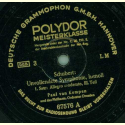 Paul van Kempen - Unvollendete Symphonie, h-moll (Schubert) - (3 Platten)