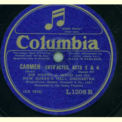 Sir Henry J. Wood and the New Queens Hall Orchestra - Carmen (2 Platten)