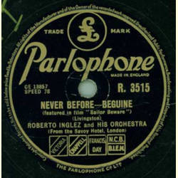 Roberto Inglez and his Orchestra - Never before-beguine /...