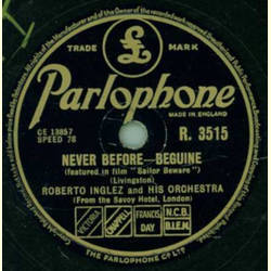 Roberto Inglez and his Orchestra - Never before-beguine / What might have been 