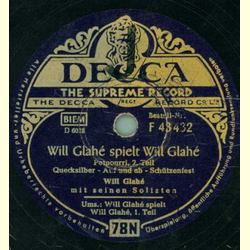 Will Glahé mit seinen Solisten - Will Glahé spielt Will Glahé