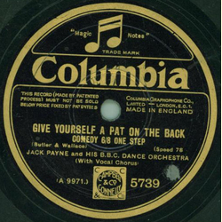 Jack Payne and his B.B.C. Dance Orchestra Directed by Henry Hall - Its an Old Spanish Custom / Give Yourself a Pat on the Back
