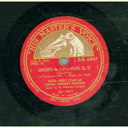 Jascha Heifetz, London Symphony Orchestra Melcolm Sargent...