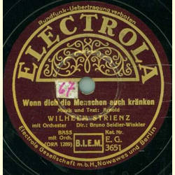 Wilhelm Strienz - Wenn dich die Menschen auch kränken /...